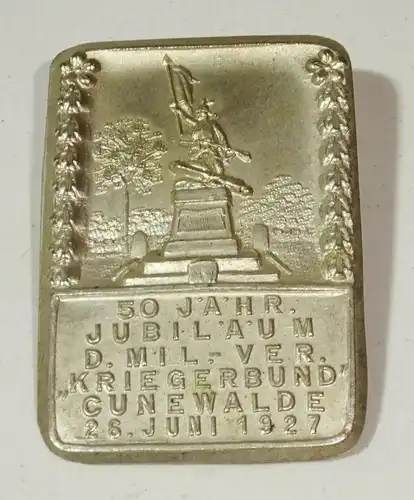 Abzeichen 50jähr.Jubiläum Militär Verein Cunewalde 1927 selten !