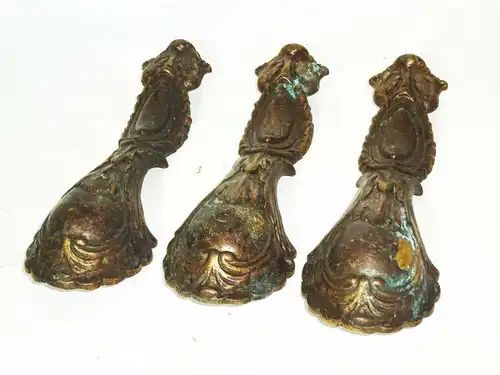 3 x Lampenteile Messing für Schalenlampe Verzierung Verkleidung true Vintage !