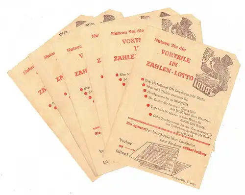 6 x DDR Lotteriescheine 1960 (D8