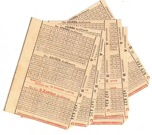 6 x DDR Lotteriescheine 1960 (D8