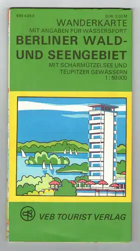 DDR tourist Wanderkarte Berliner Wald - und Seengebiet Wassersport ! (H8