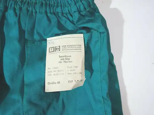 Vintage DDR Sporthose mit Slip für Herren Größe 48 Retro !