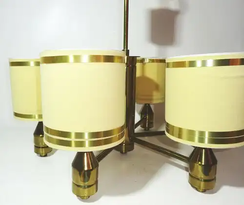 DDR Deckenlampe 1970er 1980er Messing 6armig beige Deko Vintage Mid Century lamp