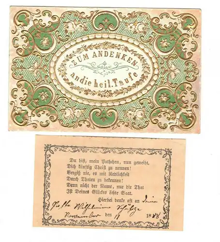 Alter Taufbrief 1888 dekorativ (A4058