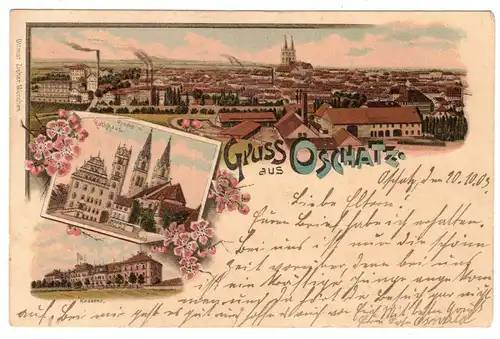 Litho Ak Gruss aus Oschatz 1903 (A4035