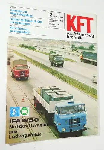 KFT Kraftfahrzeugtechnik Zeitschrift 2 Februar 1979 Ifa W50 Barkas B1000 !