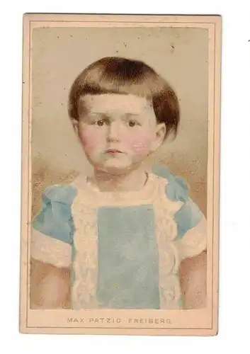 Koloriertes CdV Foto Kind Portrait Max Patzig Freiberg 1890er (F2630