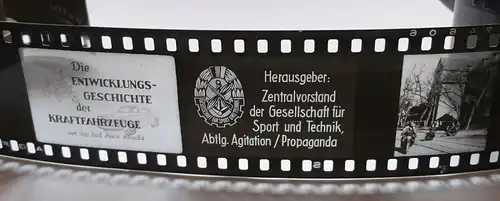 GST Rollfilm Diafilm Entwicklungsgeschichte Kraftfahrzeuge DDR Agitation (N18