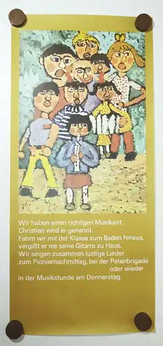 DDR Poster Plakat Kinder Deko Vintage Naive Malerei Druck Print Retro !