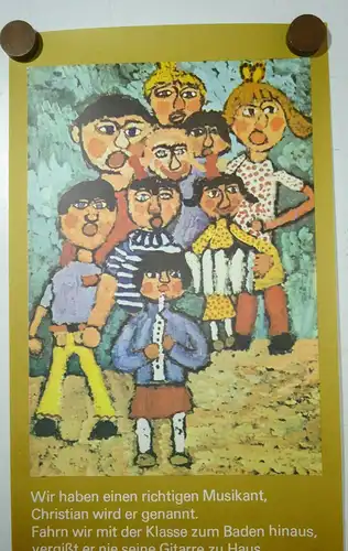 DDR Poster Plakat Kinder Deko Vintage Naive Malerei Druck Print Retro !
