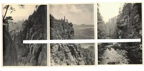 3 x Foto Sächsische Schweiz Wilde Klamm Lilienstein Schrammsteine  (A4053