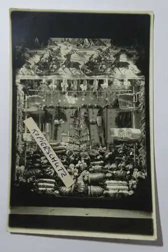 Foto Ak Weihnachts Schaufenster Fleischer Metzger Heidenau Weihnachten 1930er