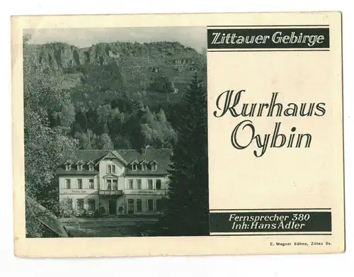 Prospekt Kurhaus Oybin Zittauer Gebirge um 1930er (H6