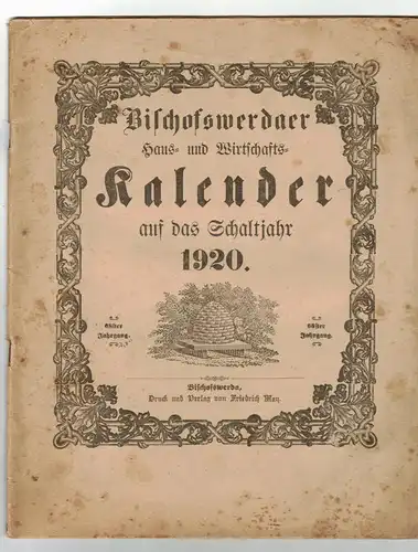 Bischofswerdaer Haus und Wirtschafts Kalender 1920 (H6