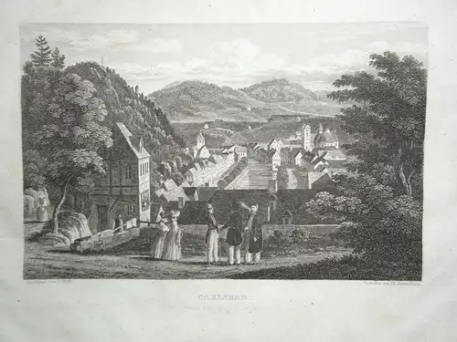 Würbs / Daumerlang Lithografie Carlsbad vom Wehe nach Hammer Print (D7