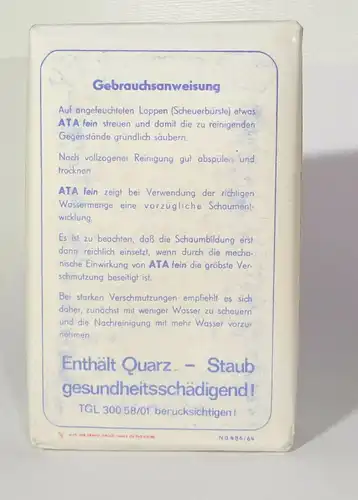 ATA Putz und Scheuermittel VEB Waschmittelwerk Genthin Original DDR Ware