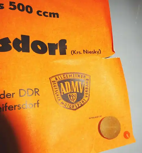 DDR Plakat Auto Motocross Niederseifersdorf 1987 AMDV Motorsport !