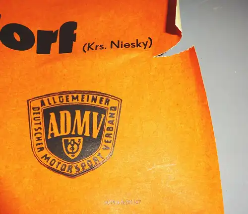 DDR Plakat Auto Motocross Niederseifersdorf 1987 AMDV Motorsport !