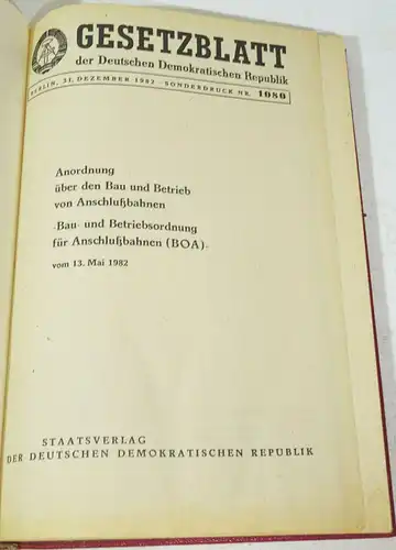 Anordnung über den Bau und Betrieb von Anschlußbahnen 1983 Staatsverlag