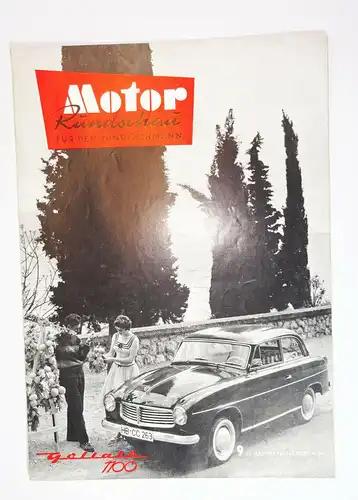 Motor Rundschau 9 / 1957 Goliath 1100 Büssing Opel Rekord 57 !