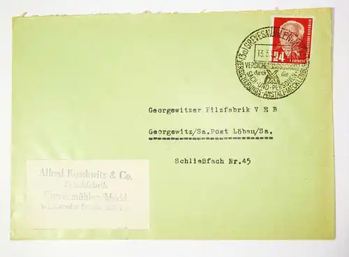 Werbe Brief 1951 Koschwitz & Co Schuhfabrik Grevesmühlen Meckl. ! (B1