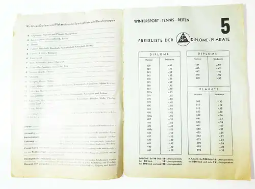 Katalog Franz Schreiner graphische Kunstanstalt Würzburg Wintersport Tennis  (D7