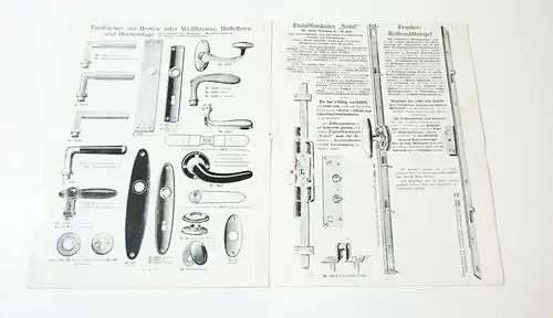 Prospekt Fensterbeschläge Türbeschläge Backeshoff & Feilhauer Leipzig 1930er (D7