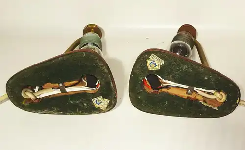 2 vintage Nachttischlampen Pärchen Tischlampen lamps 1960er Görlitz !