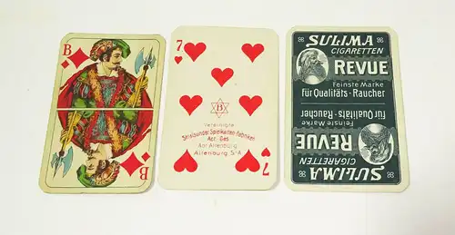 Reklame Kartenspiel Sulima Cigaretten Revue vor 1945 !
