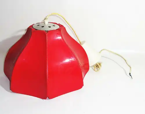 Kuriose Kunststoff Lampe Deckenlampe Rot 1970er 1980er Vintage lamp !