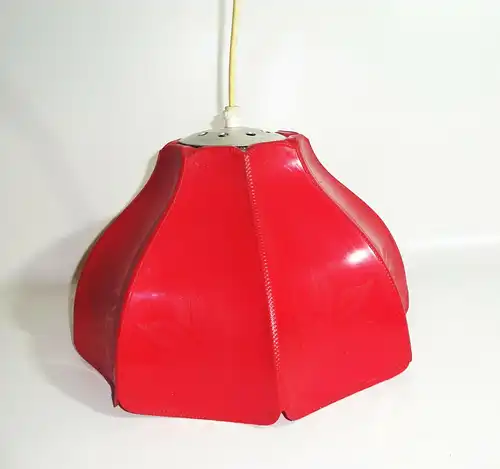 Kuriose Kunststoff Lampe Deckenlampe Rot 1970er 1980er Vintage lamp !