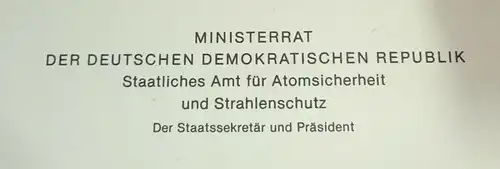 Nachlaß Dankesschreiben Hochschule DDR Kernphysik Prof.Dr. Minister Mitzinger !