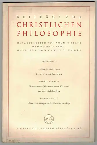 Heft Beiträge zur Christlichen Philosophie 1957 (H7
