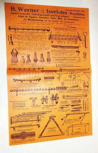 Prospekt Werner Iserlohn Westfalen 1913 dekorative Reklame  (D8