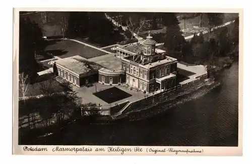 Ak Potsdam Marmorpalais am Heiligen See Original Fliegeraufnahme 1935er