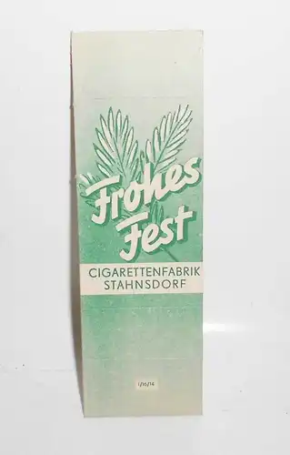 Konvolut Werbezettel Drucke Frohes Fest Cigaretten Fabrik Stahnsdorf Weihnachten