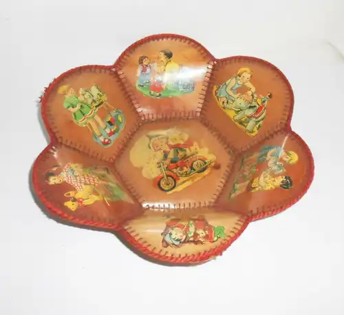 Vintage Sandmann Schale Kinder Deko Ø 28,5 cm Sandmännchen Kindermotive !