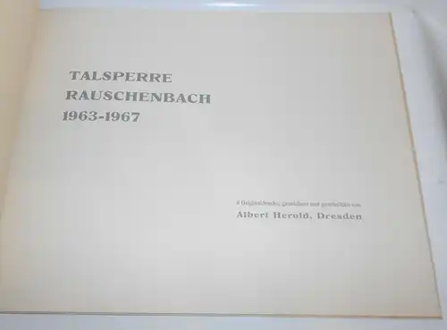 Talsperre Rauschenbach 1967 Bildermappe 8 Originaldrucke Albert Herold Dresden