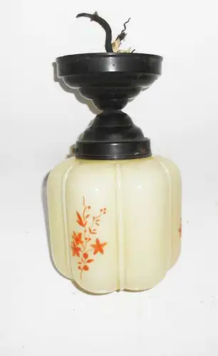 Vintage Art Deco Deckenlampe Bakelit Glas Retro Look Design !