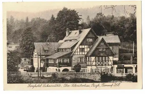 Ak Berghotel Lukasmühle Oberschreiberhau Riesengebirge Schlesien Polen 1930er