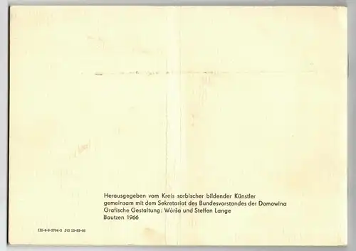 Sorbische bildende Kunst gestern und heute 1966 DDR Sorben (H6