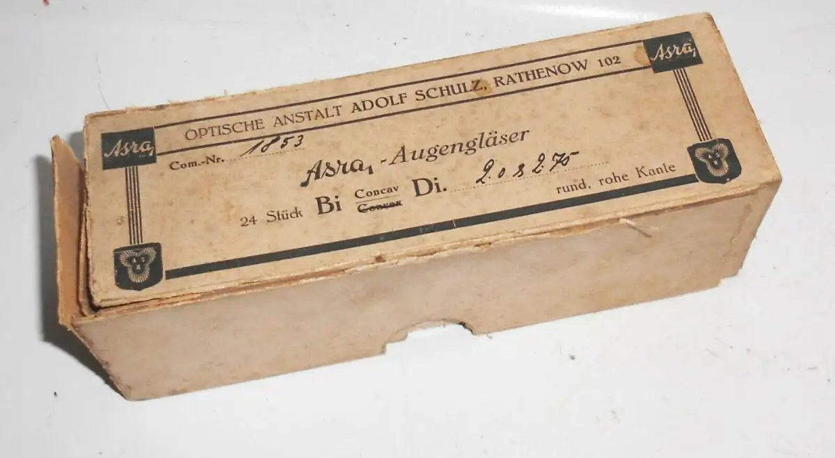 Konvolut alte Brillengläser Asra Rathenow Optiker OVP Augengläser Grün Braun RAR 6