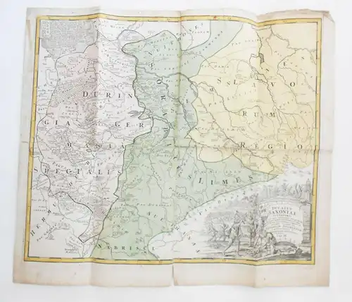 Ducatus Saxonaie Superioris 1732 Fridericum Zollmannum Kupferstich Sachsen ! (H6