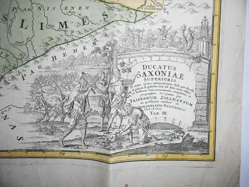 Ducatus Saxonaie Superioris 1732 Fridericum Zollmannum Kupferstich Sachsen ! (H6