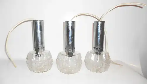 3 DDR Lampen Deckenlampen Strahler Glas Sputnik Ära Vintage Space Age