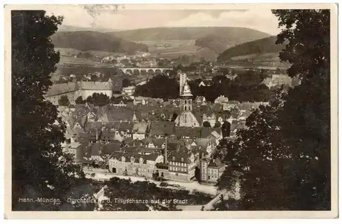 Ak Hann-Münden Durchblick n.d. Tillyschanze auf die Stadt 1930 (A3901