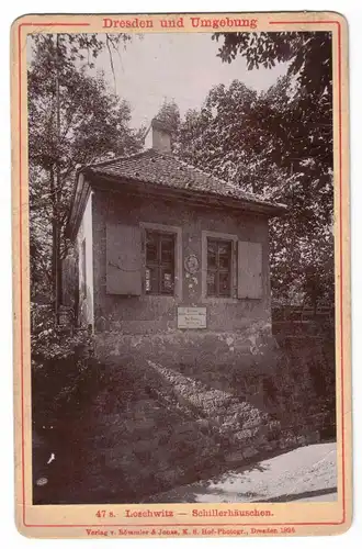 Kabinettfoto Pappfoto Loschwitz Schillerhäuschen Dresden Römmler Jonas 1896 !