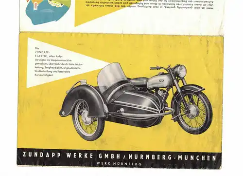 Altes Prospekt Zündapp Elastic Motorrad ! (D8