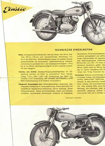 Altes Prospekt Zündapp Elastic Motorrad ! (D8