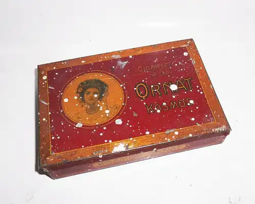 Alte Blechdose Ornat Kosmos Dresden Zigarettendose vor 1945 